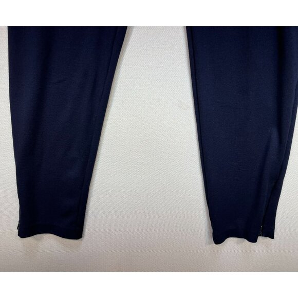 Talbots Womens  Ankle Pants Large Petites Navy Blue Skinny Slim Stretch Casual - Picture 5 of 10